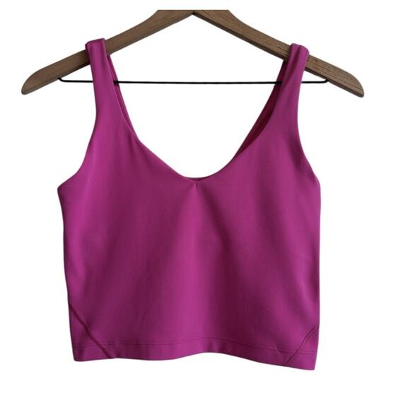 Lululemon Align Tank Top Crop Pink Sz 6 Light Support A/B Cup Nulu Stretch Yoga - Picture 1 of 6